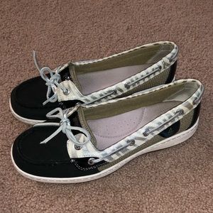 Sperry Top-Sider Black Angelfish Boat Shoes 8